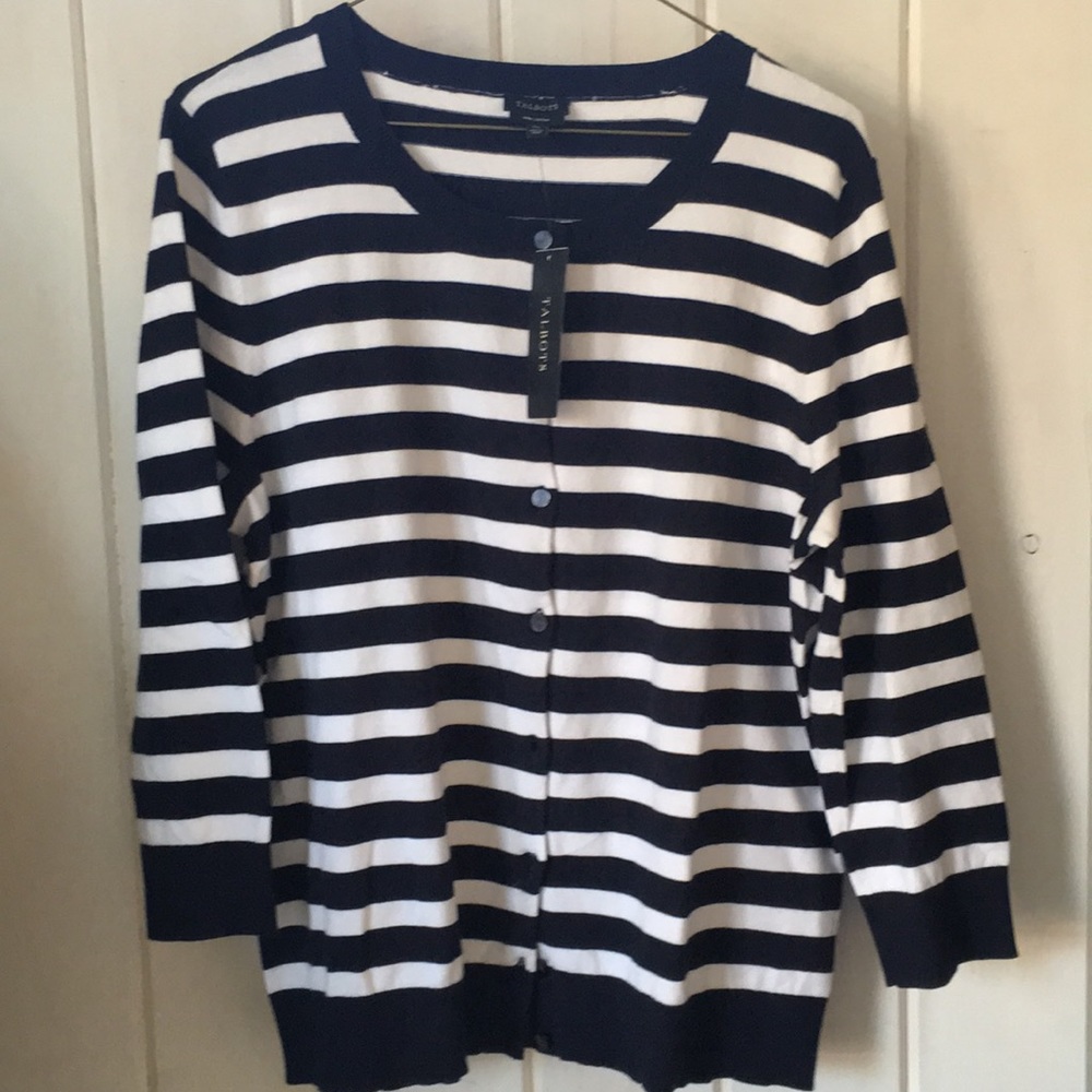 Talbots striped cardigan XL NWT